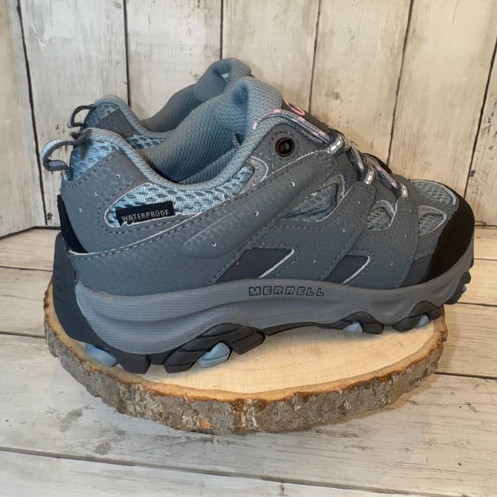 Merrell Moab 3 Low Kids Size 1.5M Blue Waterproof Hiking Lace Up Shoes Sneakers - Picture 6 of 10